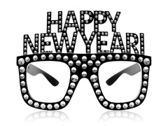 Boldog új évet szemüveg fekete - 1 db.