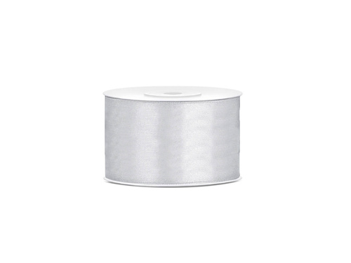 Szatén szalag, ezüst, 38 mm/25 m, 1 db.
