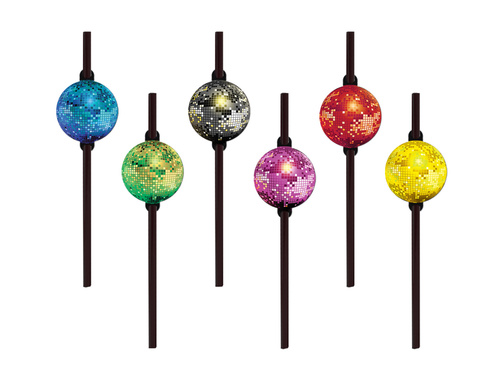 Disco fekete szívószálak - 6 db.