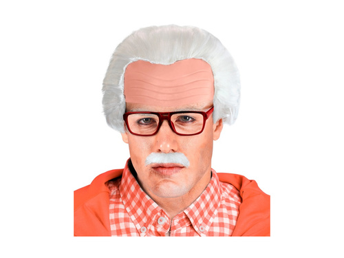 Nagyapa fejdísze bajusszal és szemüveggel