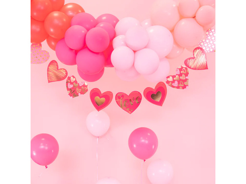 Papírfüzér Szívek mintás papírfüzér - 200 cm - 1 db.