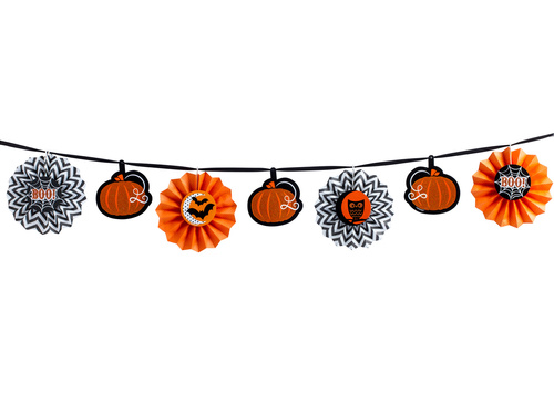 Halloween füzér rozettákkal - 3,6 m.