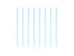 Hosszú kék születésnapi gyertyák - 15 cm - 8 db.