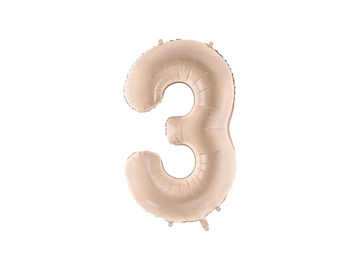 Fólia lufi szám 3 sötét bézs - 72 cm - 1 db.