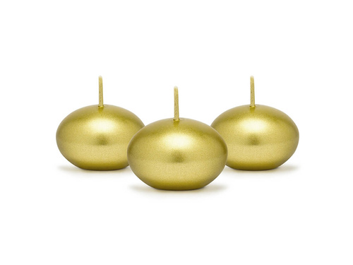 Fémezett lebegő gyertya, 40 mm, arany színű