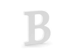 Fa dekoráció B betű - fehér