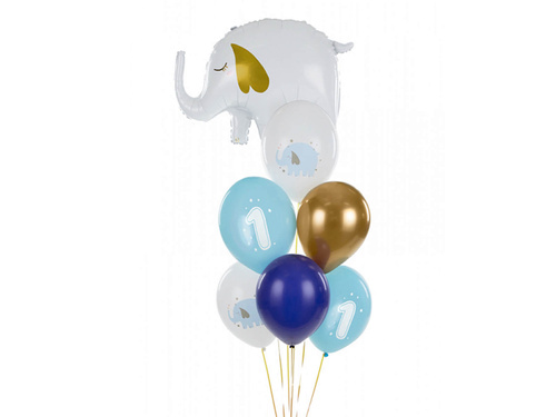 Elefánt latex lufi készlet fiú születésnapra - 30 cm - 6 db.