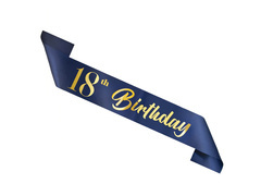 18. születésnapi sash tengerészkék - 1 db.