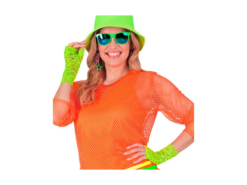 Neonzöld csipkés kesztyű