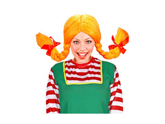 Piros lány paróka hajlítható copfokkal