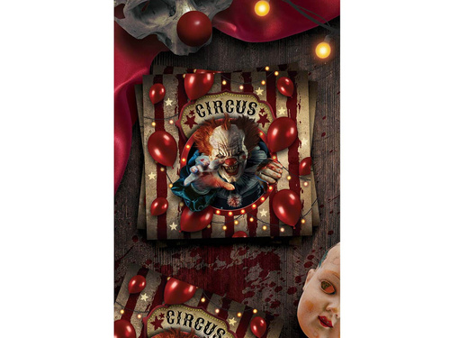 Kísérteties bohóc Halloween szalvéta - 33 cm - 12 db.