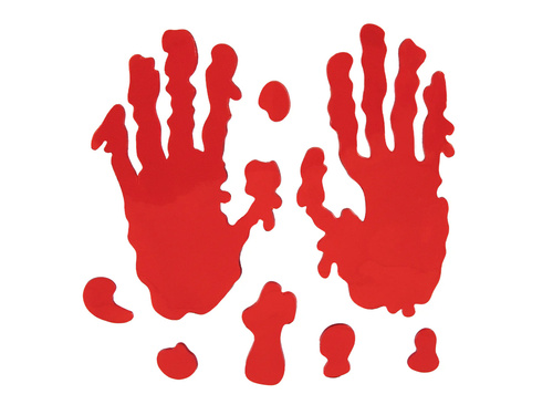 Vérfoltos kezek zselés matricák - 1 készlet