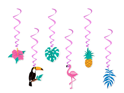 Aloha Party Hawaii születésnapi függő dekoráció - 6 db.