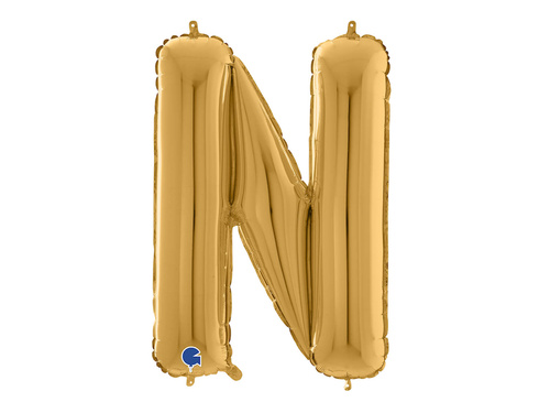 Fólialufi arany N betű - 66 cm - 1 db.