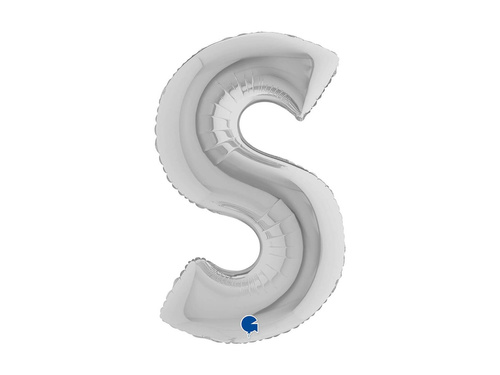 Fólia lufi S betű ezüst - 40" - 1 db.