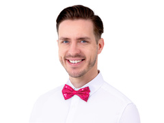 Rózsaszín flitteres csokornyakkendő - 7 x 12 cm - 1 db.