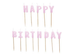 Boldog születésnapot feliratos piknik gyertyák - lila - 1 op.