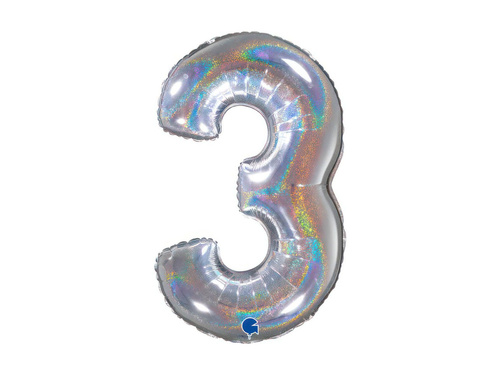 Fólia lufi 3. számú csillogó holografikus ezüst - 26" - 1 db.