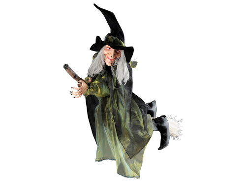 Akasztós dekoráció Boszorkány seprűnyélen - 100 cm - 1 db.