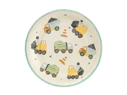 Papírtányérok születésnapokra Construction - 18 cm - 6 db.