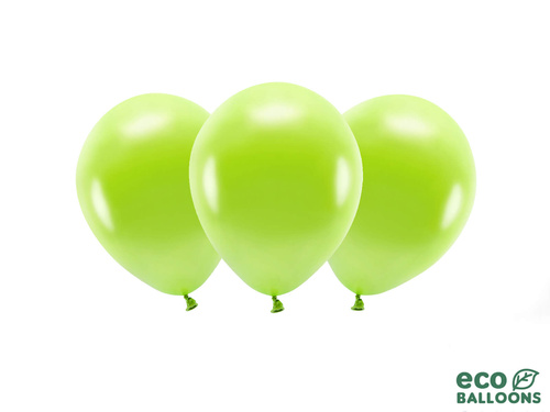 EKO fémezett latex lufi zöld alma - extra nagy - 10 db.