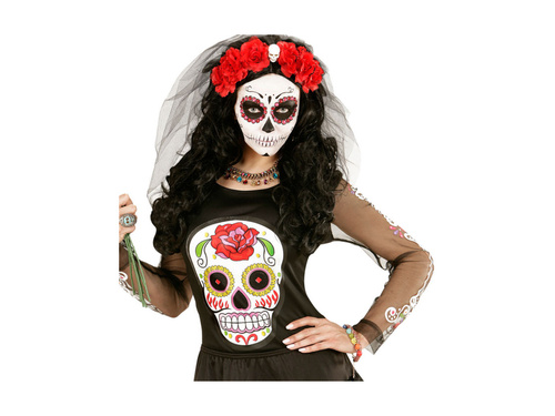 Zsinór karkötő 7 színes koponyával