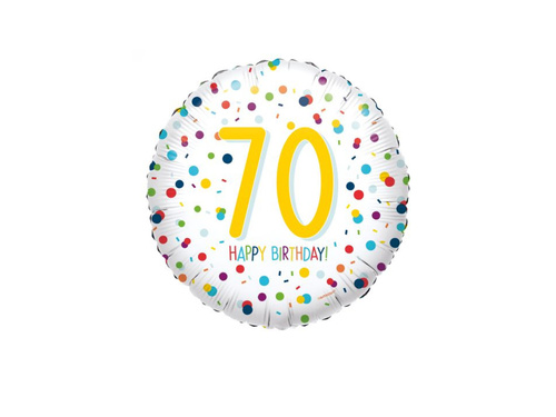 Konfetti fólialufi - 70. születésnap - 43 cm - 1 db.