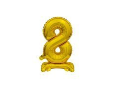Fólia lufi állva 8-as szám arany - 38 cm