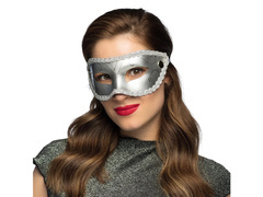 Ezüst farsangi maszk - 1 db.