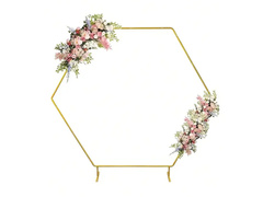 Hatszögletű arany ballon keret - 200 x 220 cm - 1 db.