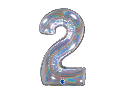 Fólia lufi 2. számú csillogó holografikus ezüst - 26" - 1 db.