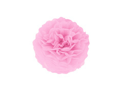 Függő pom pom virág dekoráció - világos rózsaszín - 25 cm - 1 db.
