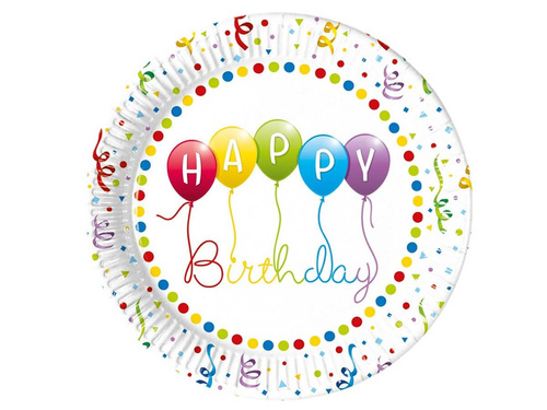 Boldog születésnapot papírtányér - 23 cm - 8 db.