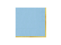 Kék papírszalvéta aranyszegéllyel - 33 cm - 10 db.