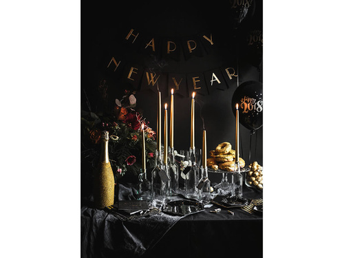 Fémszínű arany kúpgyertya - 29 cm - 10 db.