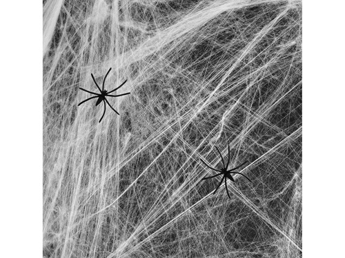 Fehér pókháló pókokkal Halloweenre - 20 g - 1 op.