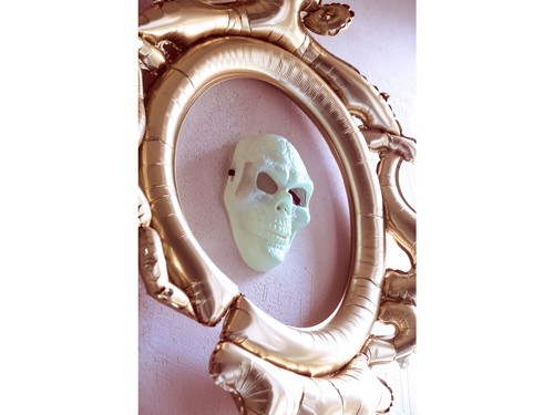 Foszforeszkáló koponya maszk - 17x27cm - 1 db.