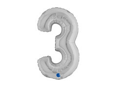 Fólia lufi 3 ezüst - 14" - 1 db.