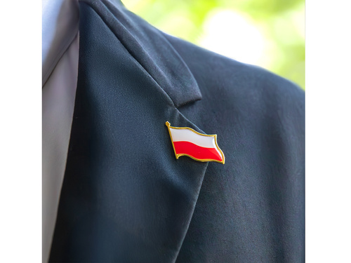 Lengyel zászló kitűző - 2,5 x 2 - 4 db.