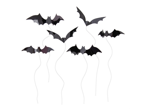 Halloween denevér cupcake picks - 6 db.