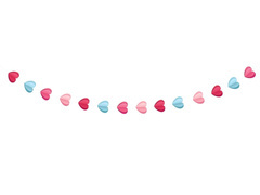 3D szívek papírfüzér - 2 m - 1 db.