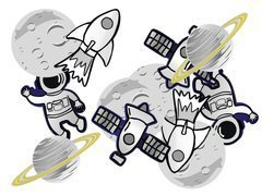 Kétoldalas dekoráció Kozmosz - 12 db.