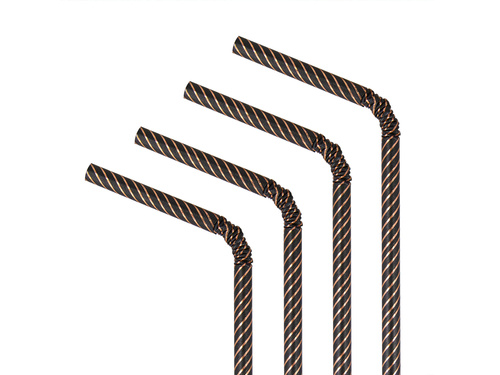 Csíkos papír szívószálak - 19,5 cm - 10 db.