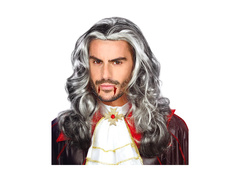 Hosszú fekete és szürke kifinomult vámpír paróka