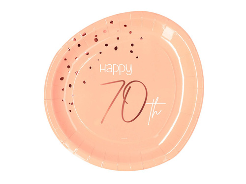 Boldog 70. barackos születésnapot tányérok - 23 cm - 8 db.