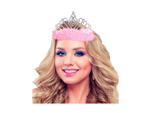 Tiara rózsaszín szőrmével