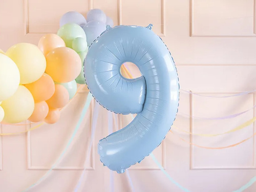 Kék fólialufi 9-es számú lufi - 72 cm - 1 db.