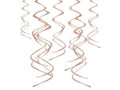 Rózsaszín arany színű függő dekoráció - 60 cm - 5 db.