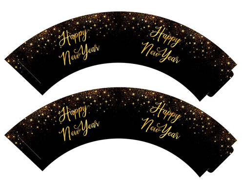 Szikrázó Boldog új évet cupcake liners - 6 db.