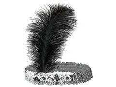 Retro ezüst toll és flitteres fejpánt - 1 db.